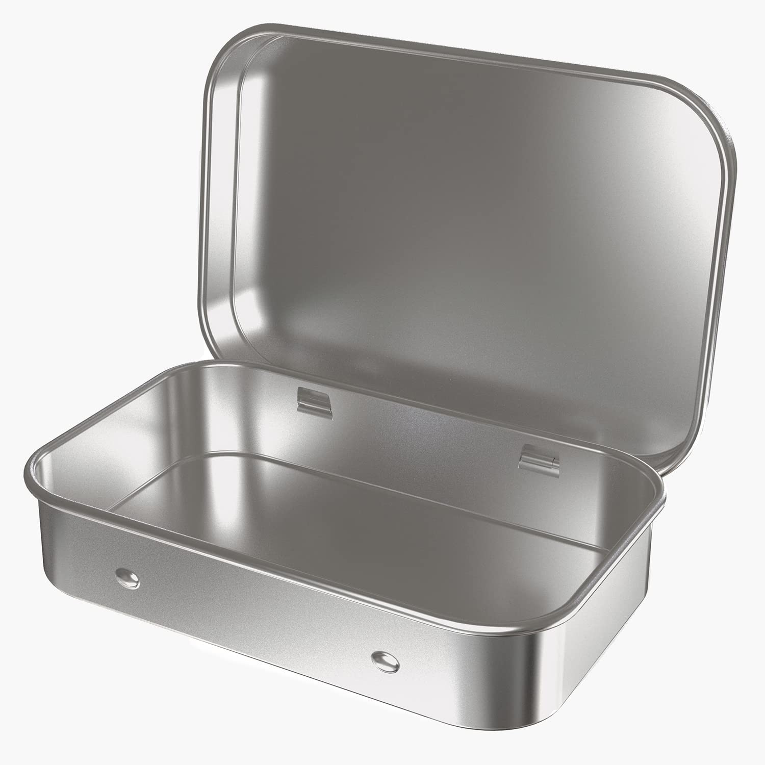 Hulless 6 Pcs Metal Hinged Tin Box Container 4.5'' X 3.3'' (6 Count), Silver