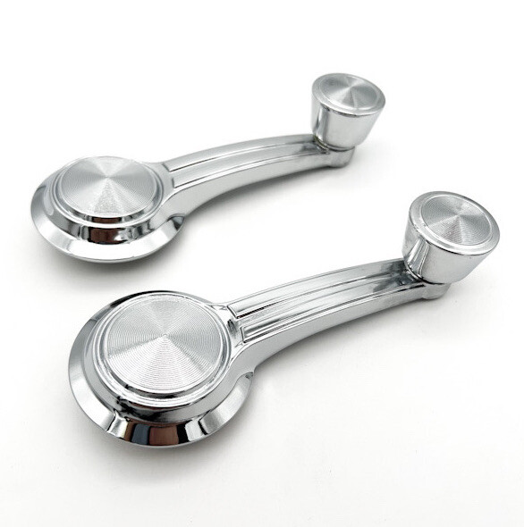 Pair Chrome Inside Door Window Crank Handles For 1965-66 Chevy Impala & Bel Air