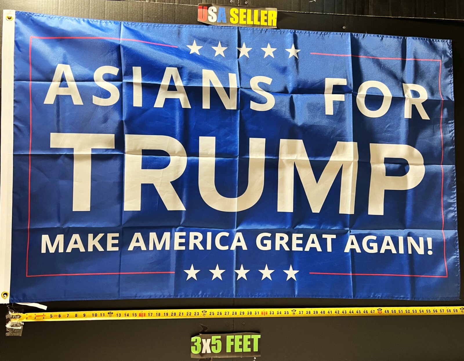 Donald Trump Flag FREE USA SHIP Asians For Trump Save America Vivek USA Sign 3x5