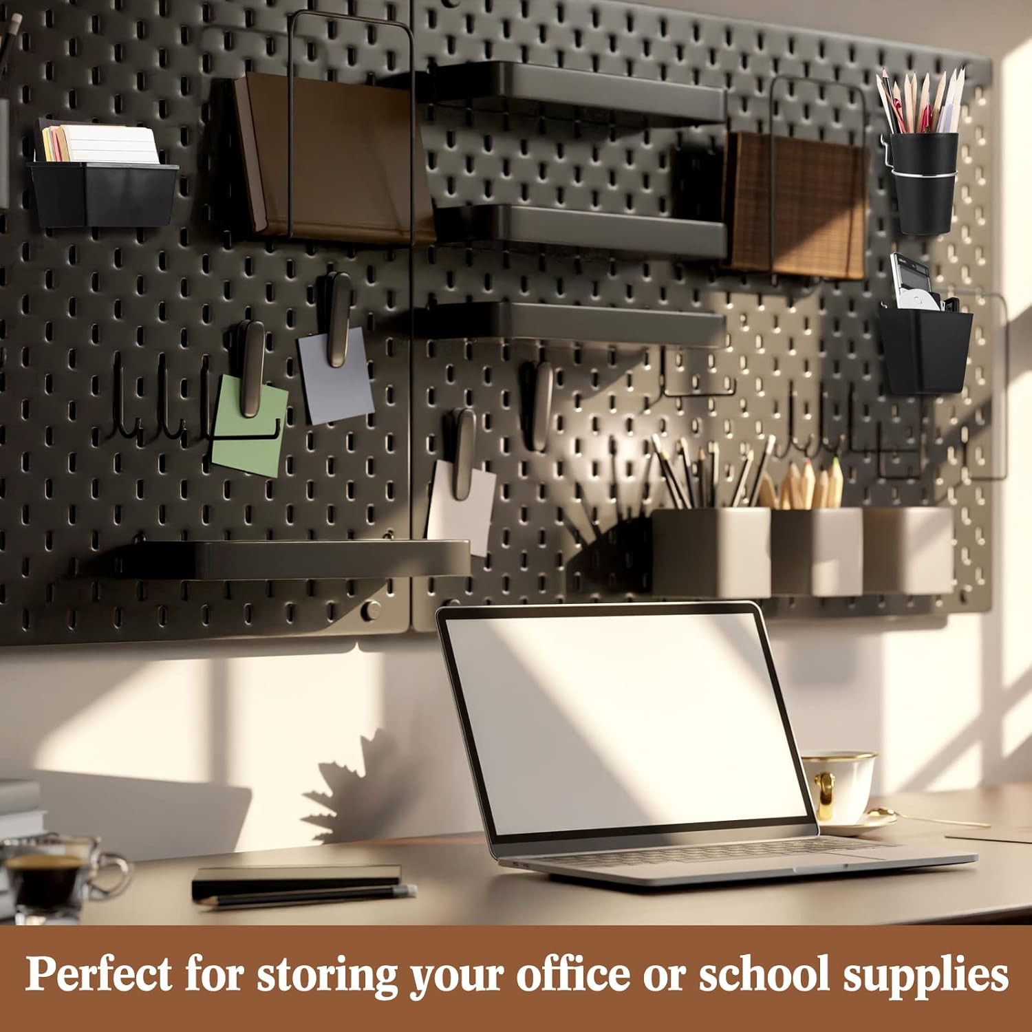 12 Pcs Pegboard Bins Pegboard Cups with Hooks and Loops Peg Assortment Organizer