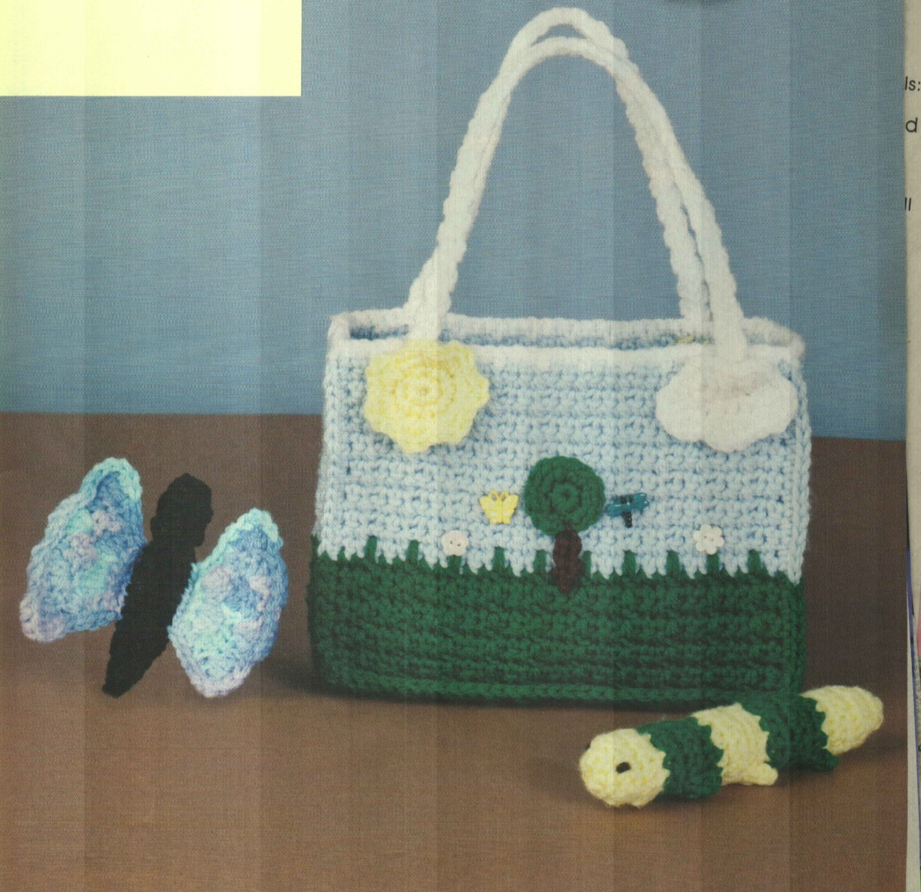 FLORA & FAUNA CATERPILLAR & BUTTERFLY & PURSE TOY CROCHET PATTERN INSTRUCTIONS