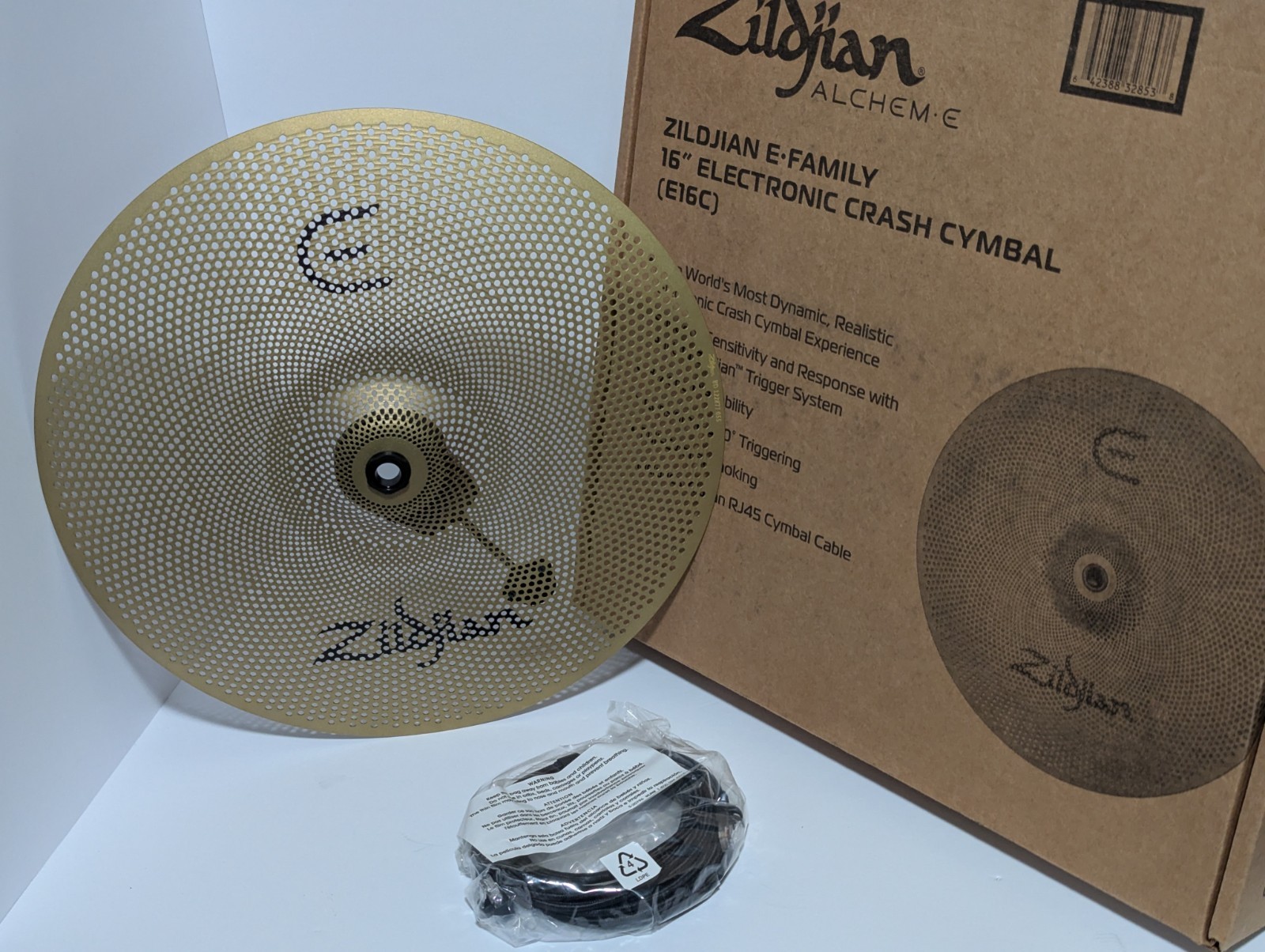 Zildjian ALCHEM-E E-Family Crash Cymbal - 16 inches - E16C - W/Cable Free Ship