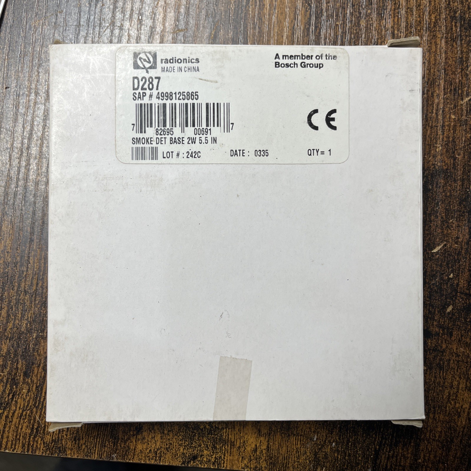 NEW SEALED BOSCH D287  2-WIRE SMOKE DETECTOR BASE RADIONICS