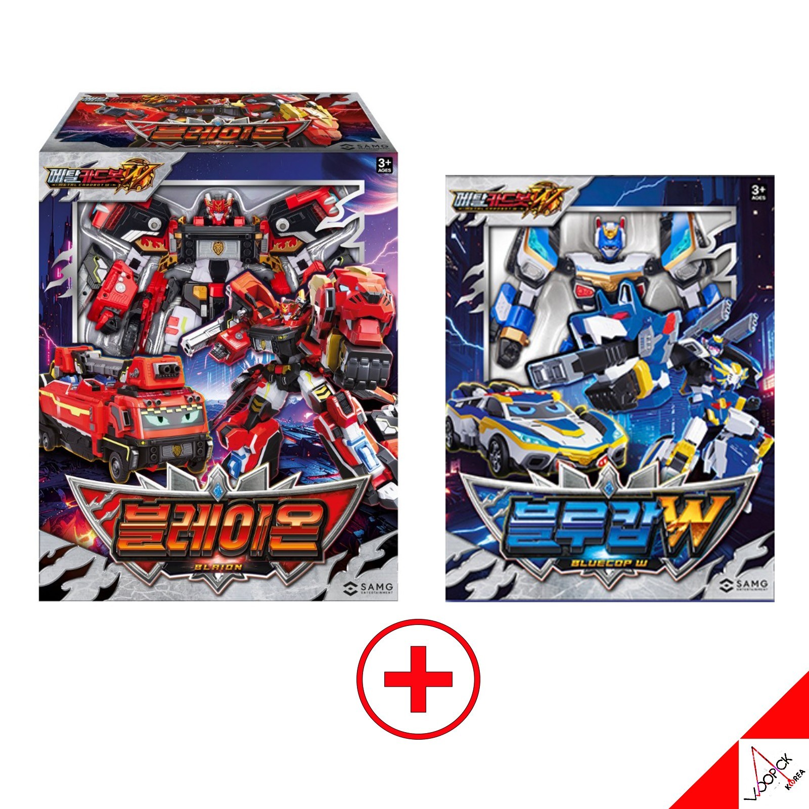 Metal Cardbot W Season3 BLAION + BLUE COP W Set Transformer Robot Car Toy 2025