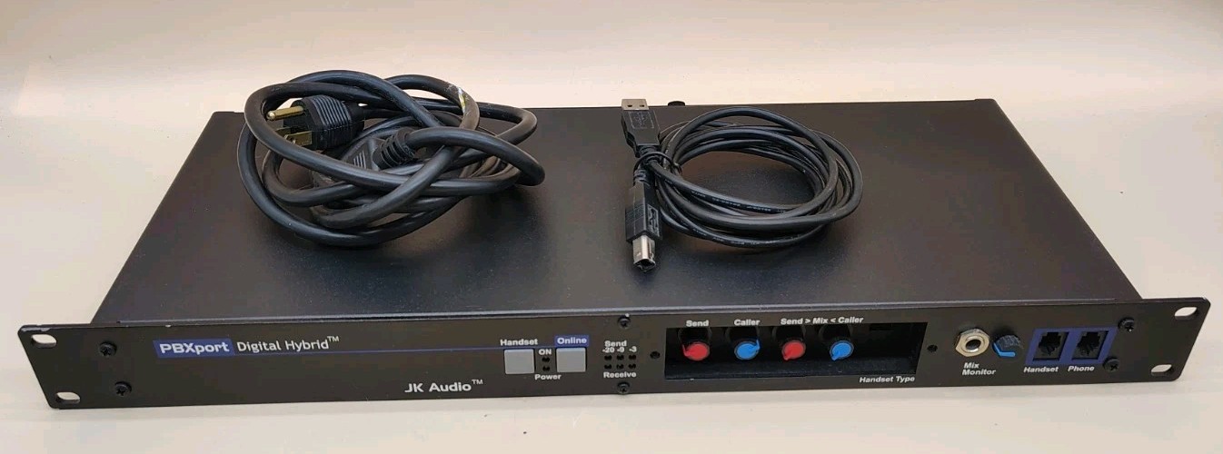 JK Audio PBXport Digital Hybrid Unit Telephone Adapter~ w Power Cord & USB Cable