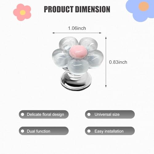 Push to Start Button Cover, Resin Flower Engine One-Touch Starter Ignition Blue
