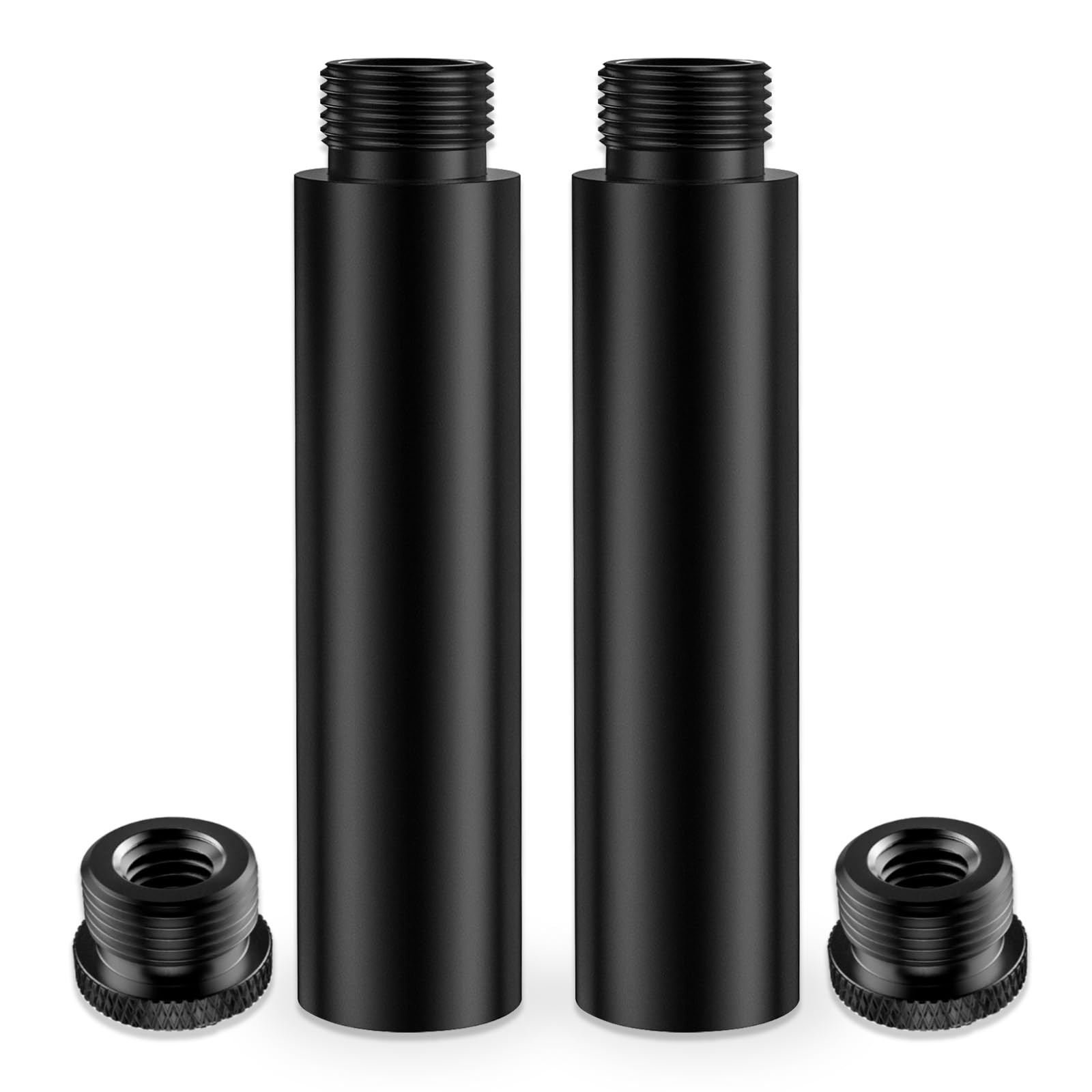 3-INCH Mic Stand Extension Tubes/Rods Parts (2PCS), 2PCS, Black