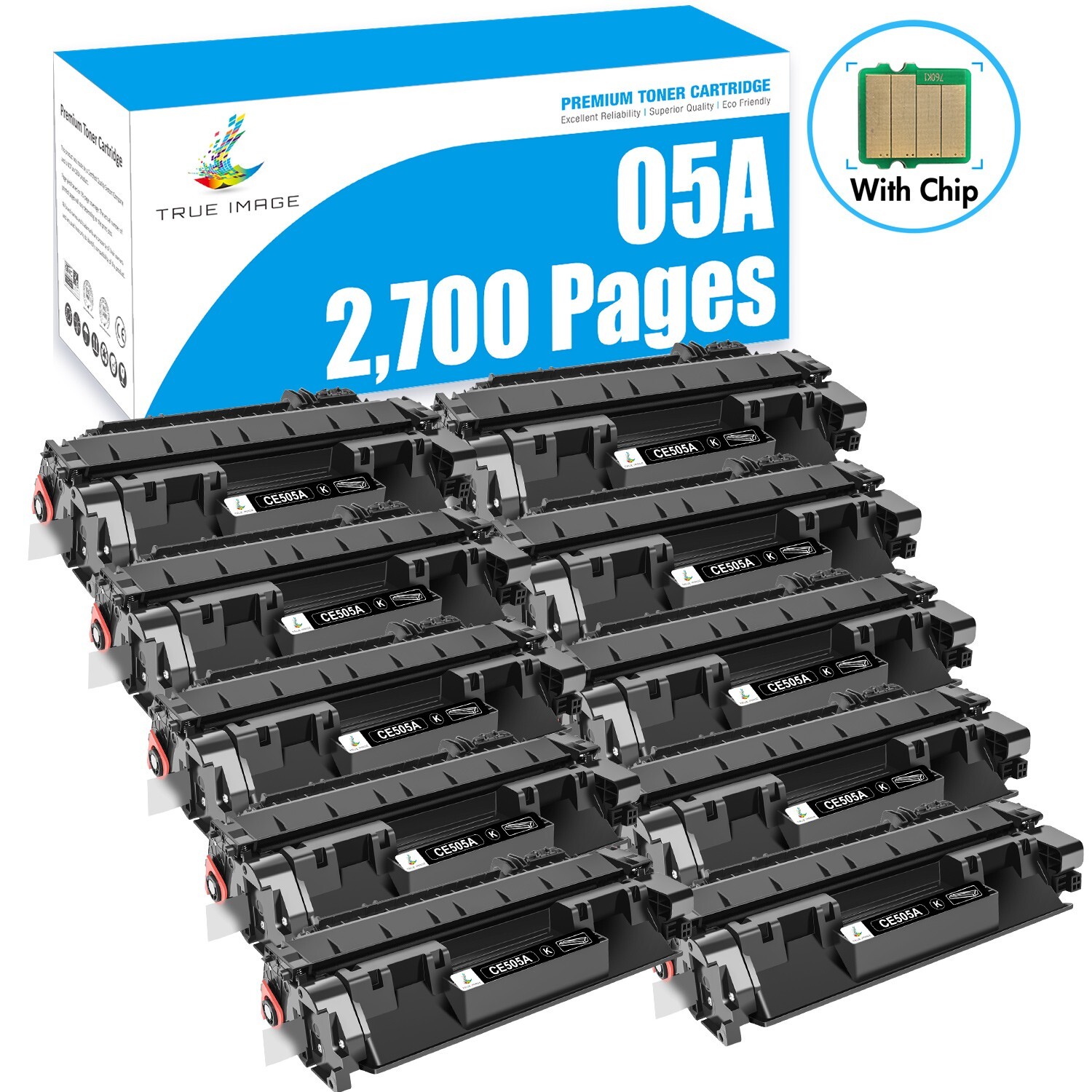 10PK CE505A Toner Cartridge for HP 05A LaserJet P2035 P2035n P2055dn P2055 P2050