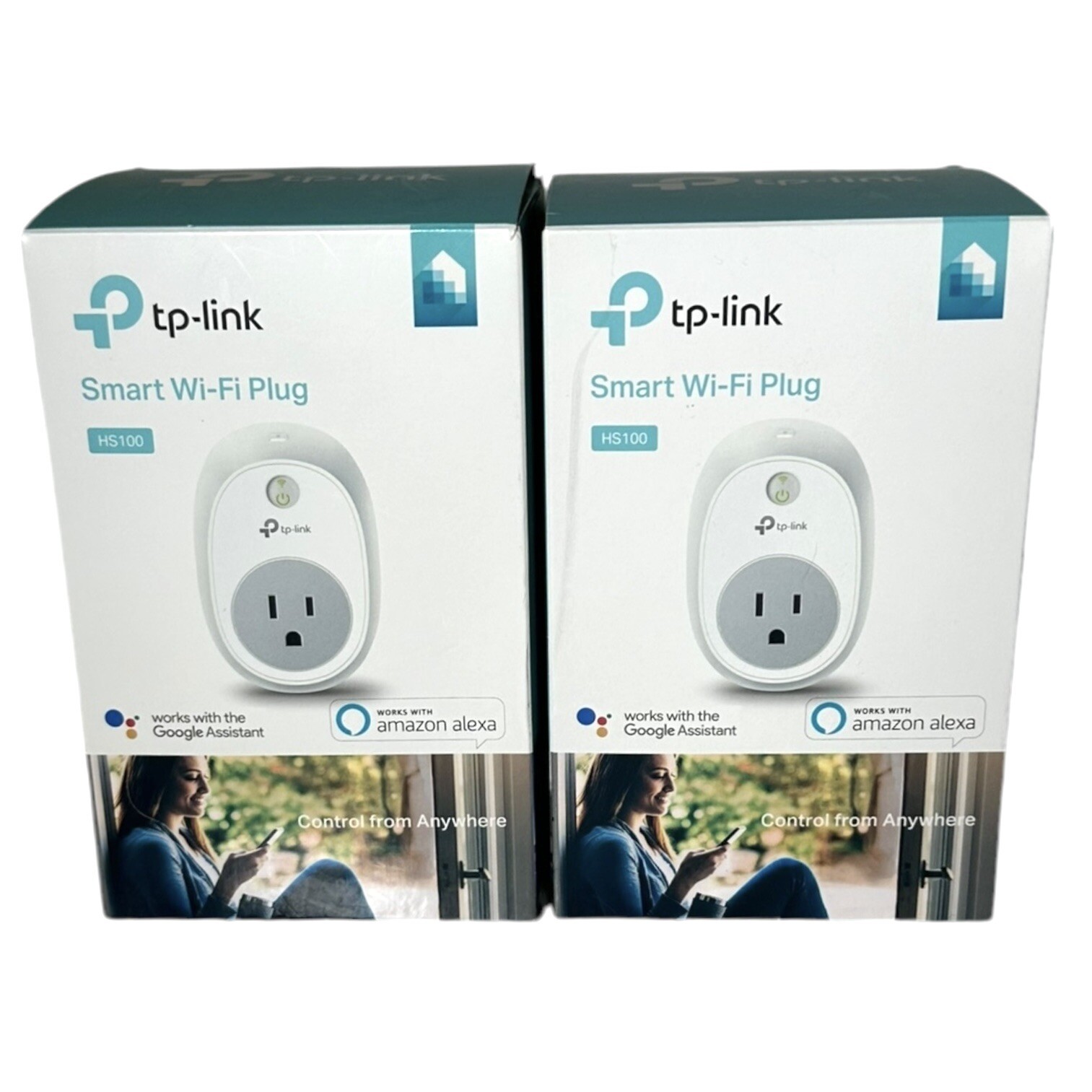TP-Link HS100 Wi-Fi Smart Plug Kit Remote Socket Controller LOT of 2