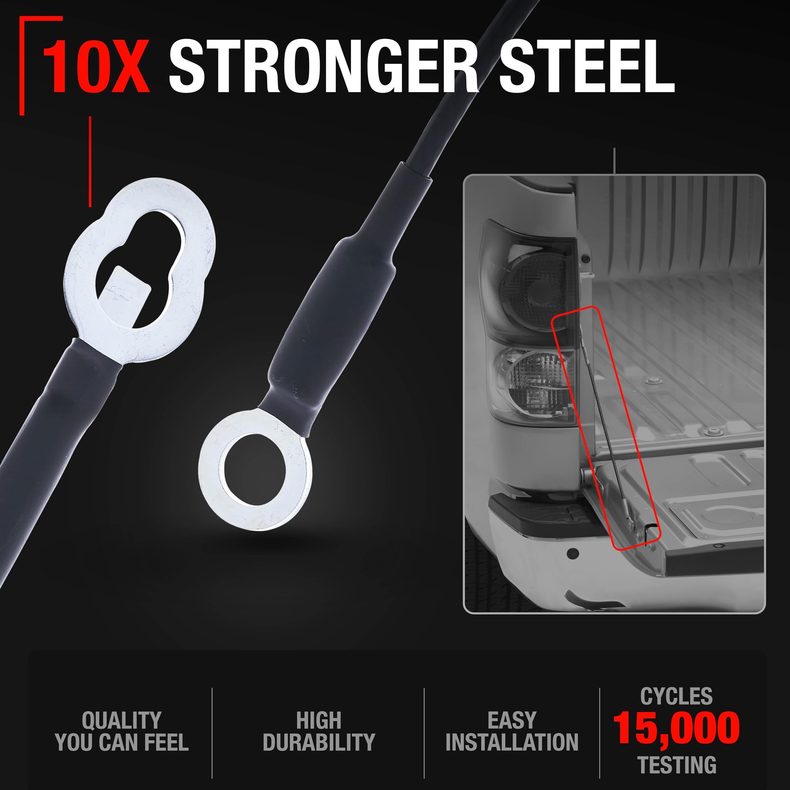 Tailgate Support Cable, Left & Right for Toyota Tundra Pickup