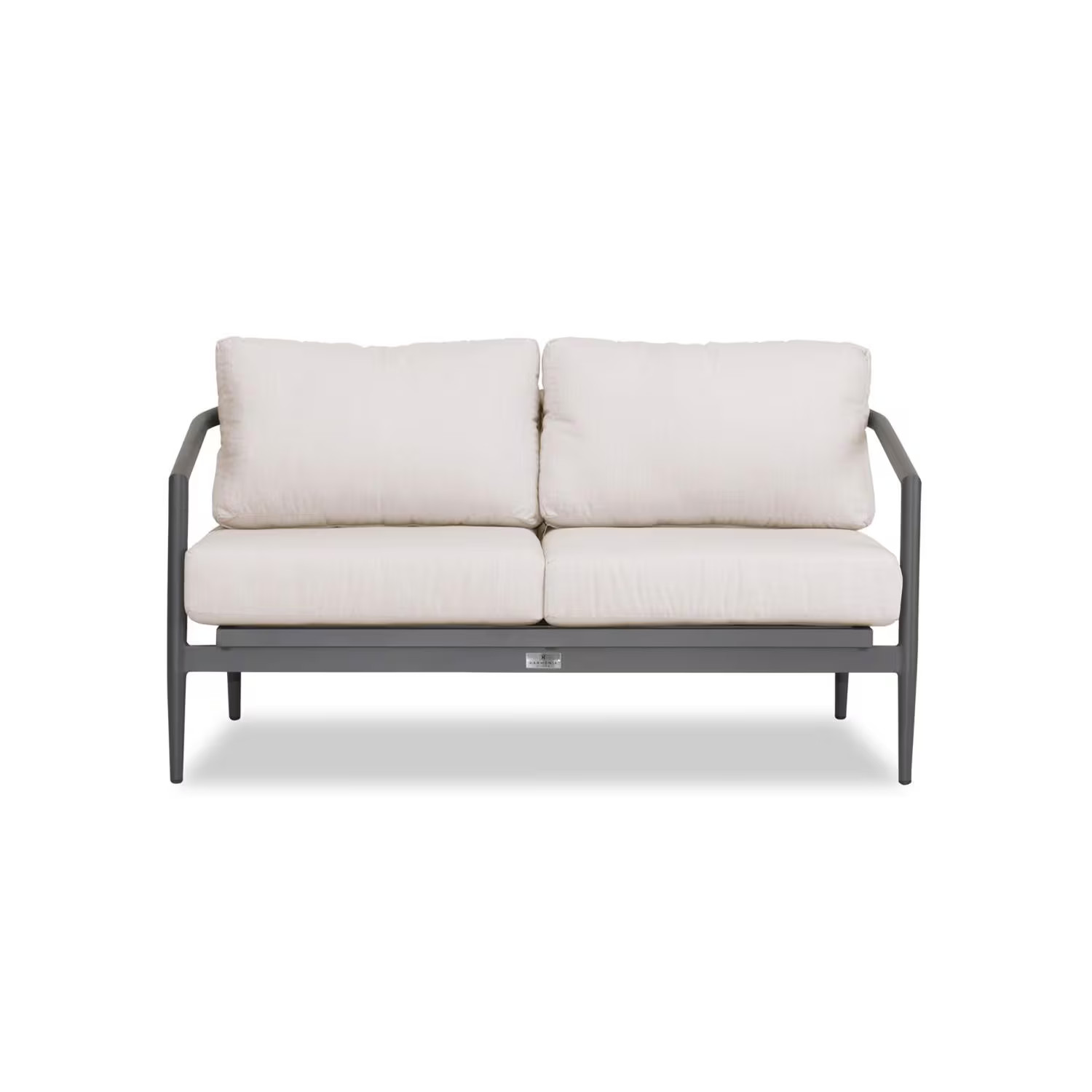Midnight Cove 2 Person Aluminum Loveseat in Slate/Cast Silver by Lakeview