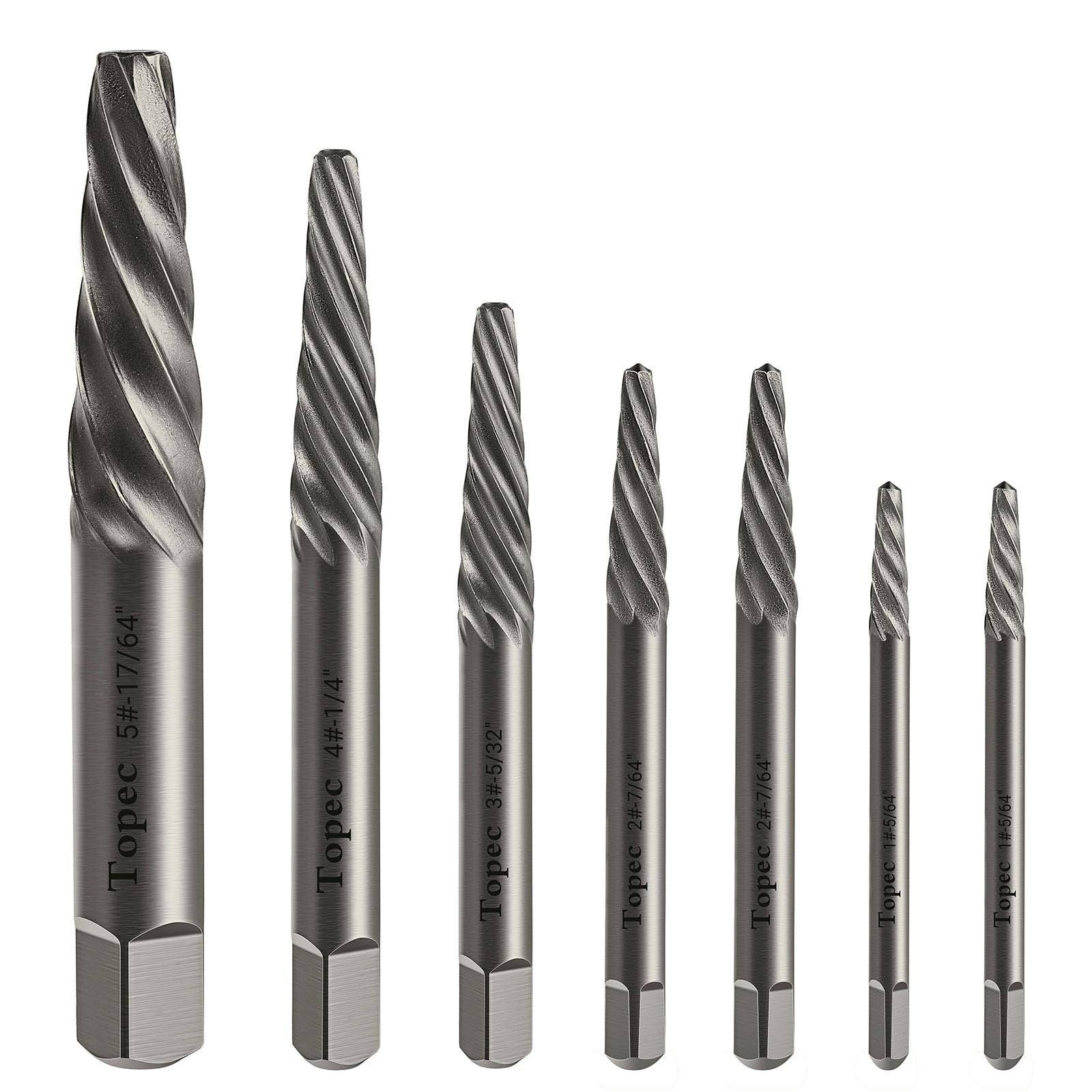 TOPEC Damaged Screw Extractor Set, 7 Piece Easy Out Bolt Extractor for Easily...