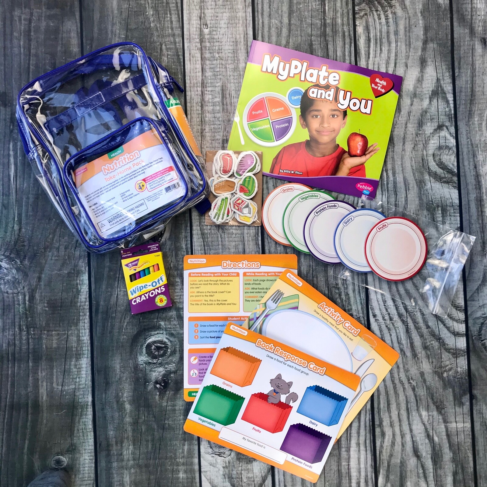 NEW Lakeshore Child Take Home Backpack Nutrition Food Group Health Book Teaching