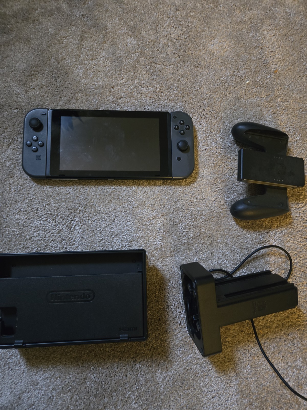 Nintendo Switch HAC-001 32GB Black Console w/ Dock & Joy-Con Grip, Wi-Fi HDMI