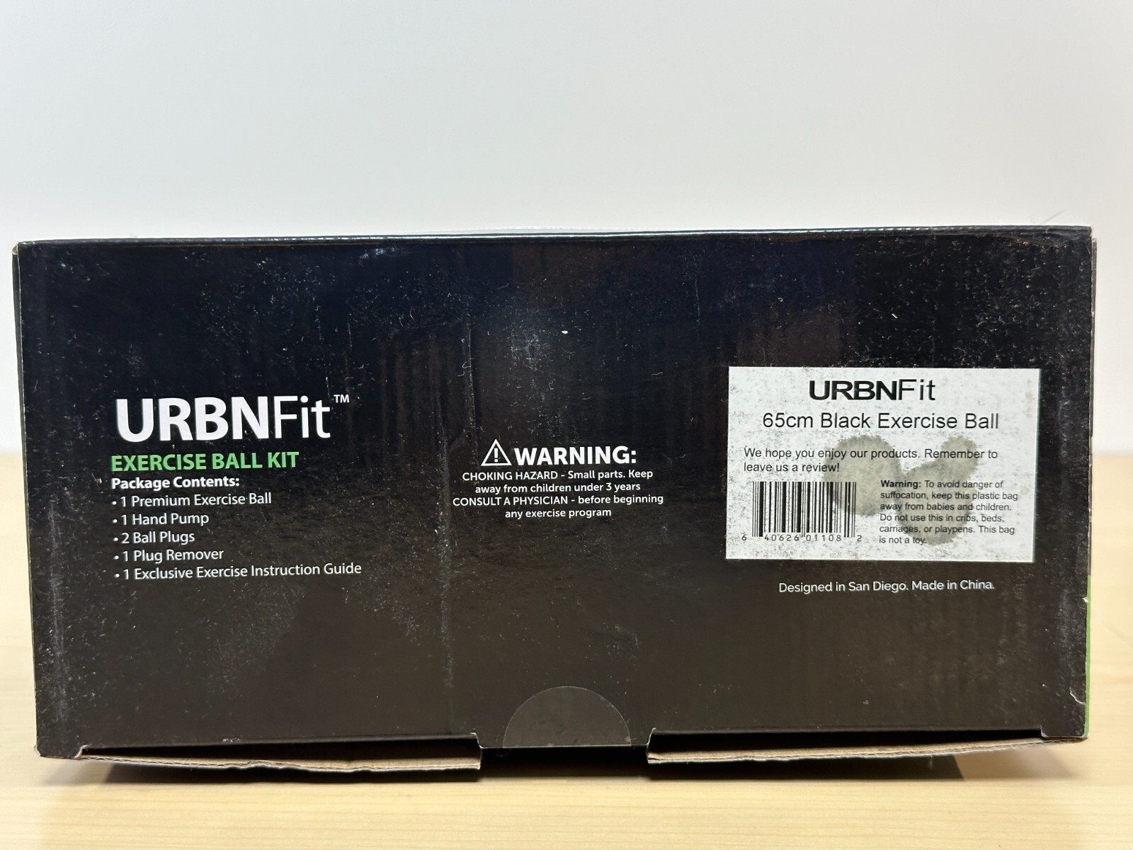 URBNFit Exercise Ball (65 cm) for Stability & Yoga - Workout Guide