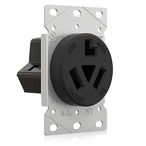 30 Amps 3 Prong Dryer Outlet 125/250v Flush Mounting Power Outlet Nema 1030r Rec