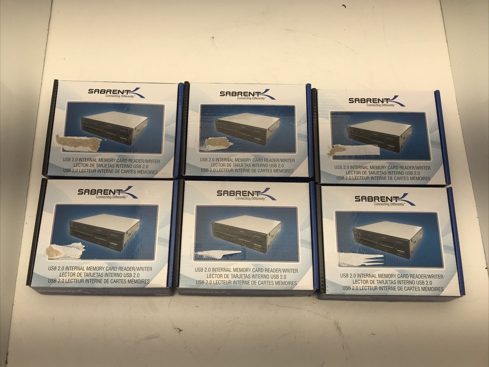 Lot of 6 Sabrent USB 2.0 Internal Memory Card Reader/Writer CR-USNT