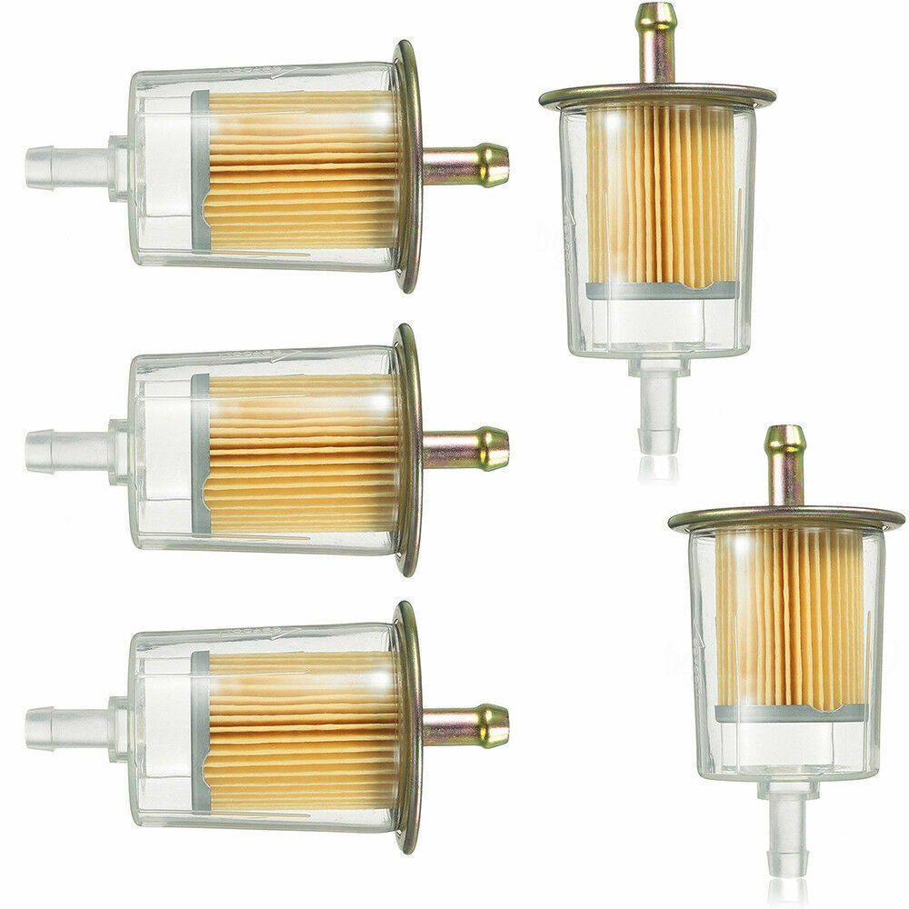 5 Packs 3/8" Fuel Filters Industrial Universal Motorcycle Inline Gas Fuel */