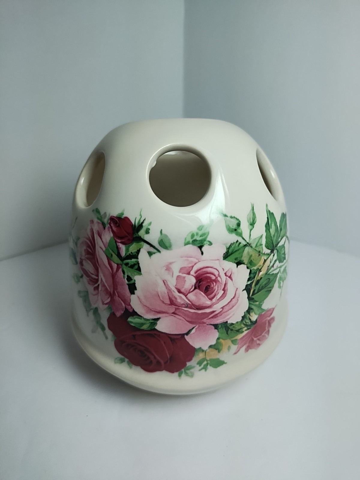 Vtg Toothbrush Paste Holder Crowne Oakes York Victorian Rose Cottage England