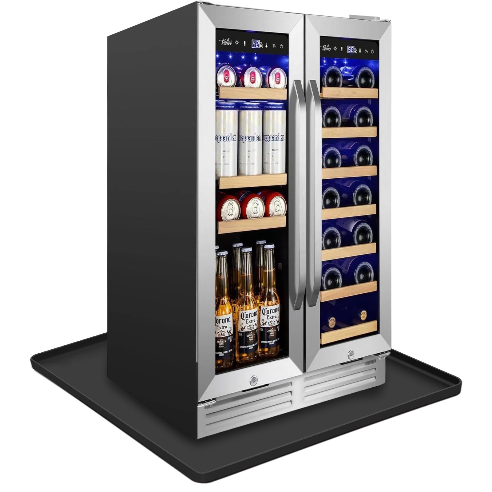 27''x27'' Extra Large Mini Fridge Silicone Mat with 0.5'' Raised Edges Prevent
