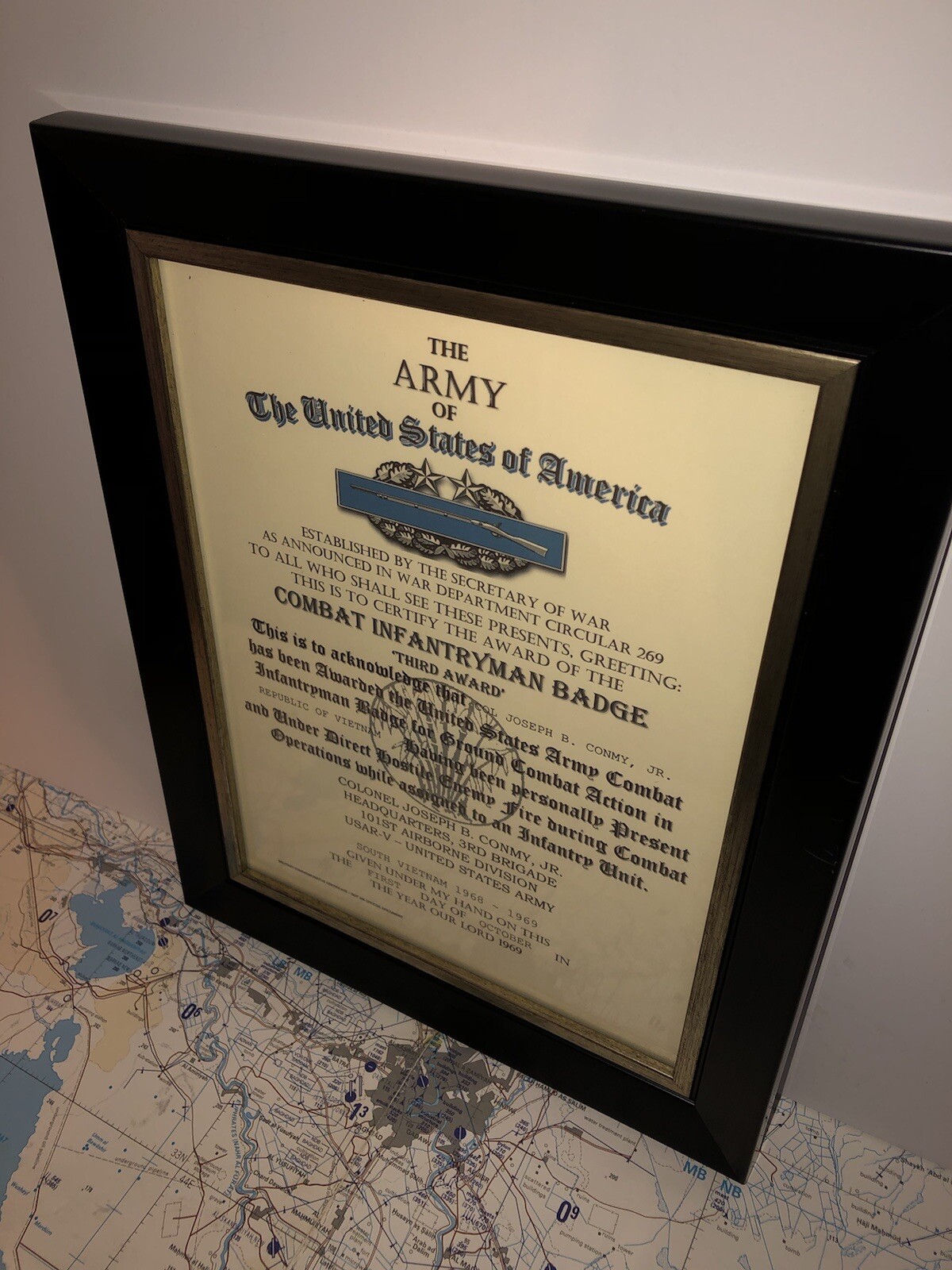 COMBAT INFANTRYMAN BADGE 3RD AWD [RVN] REPLACEMENT CERTIFICATE(COMMEMORATIVE) T3