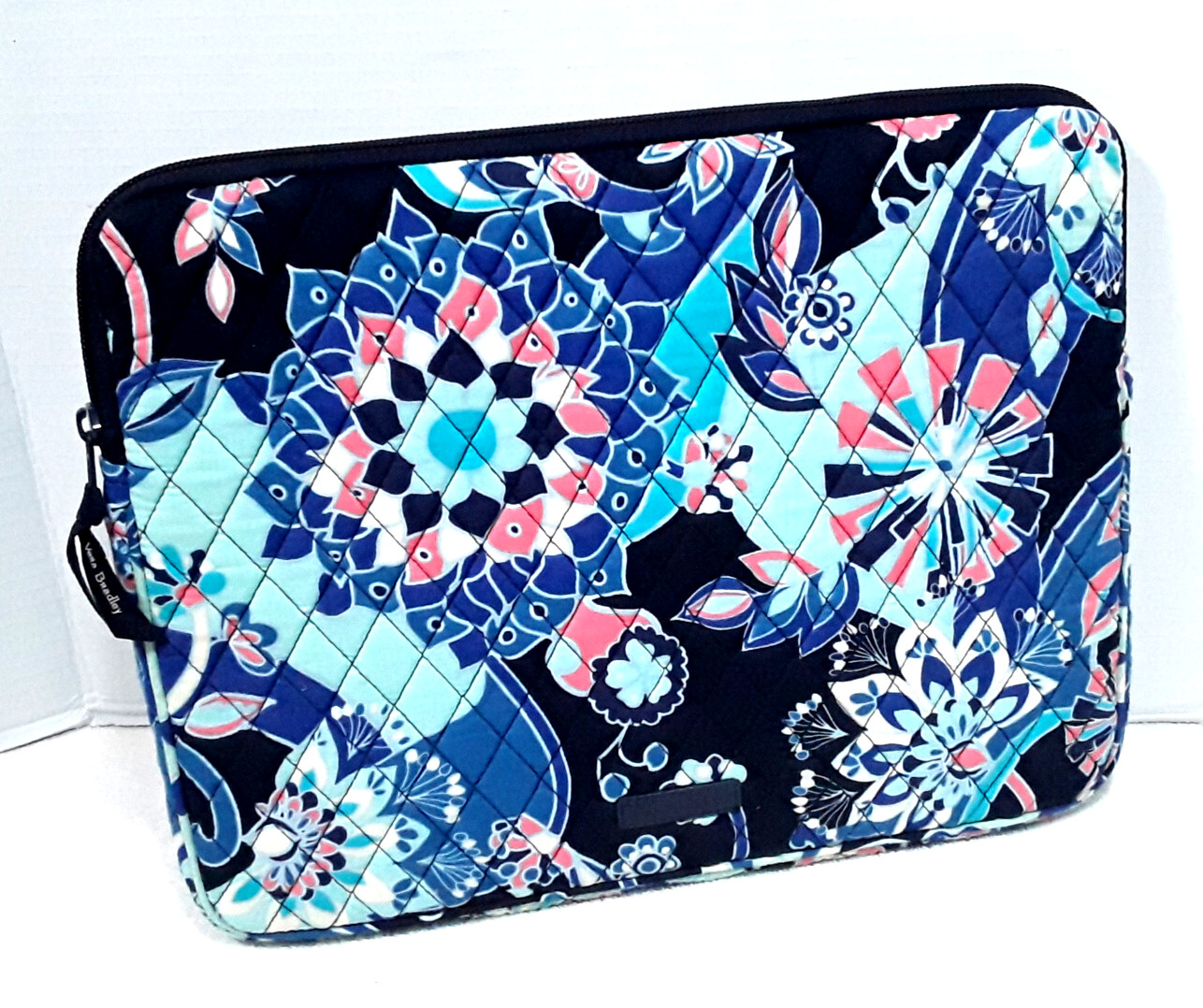 Vera Bradley Laptop Tablet Sleeve Storage Case Zipper Lotus Flower Blue Pink