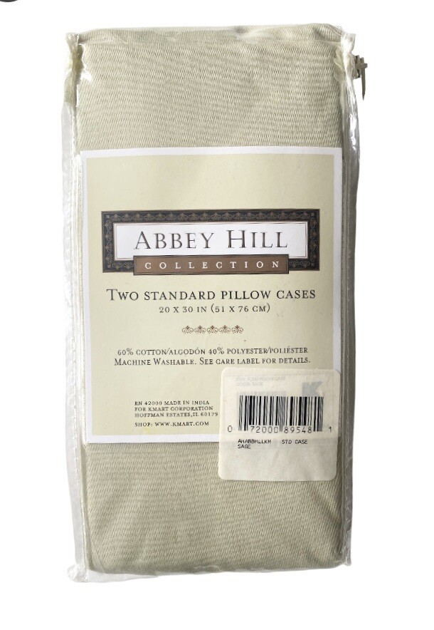 Abbey Hill Collection Standard Pillowcase Set Sage