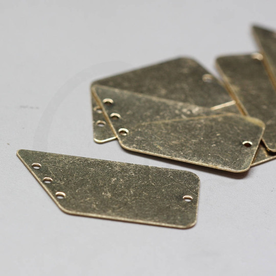 10 Pieces Raw Brass Earring Components- Finding with 4 Holes 30x16mm (CW-3792C)