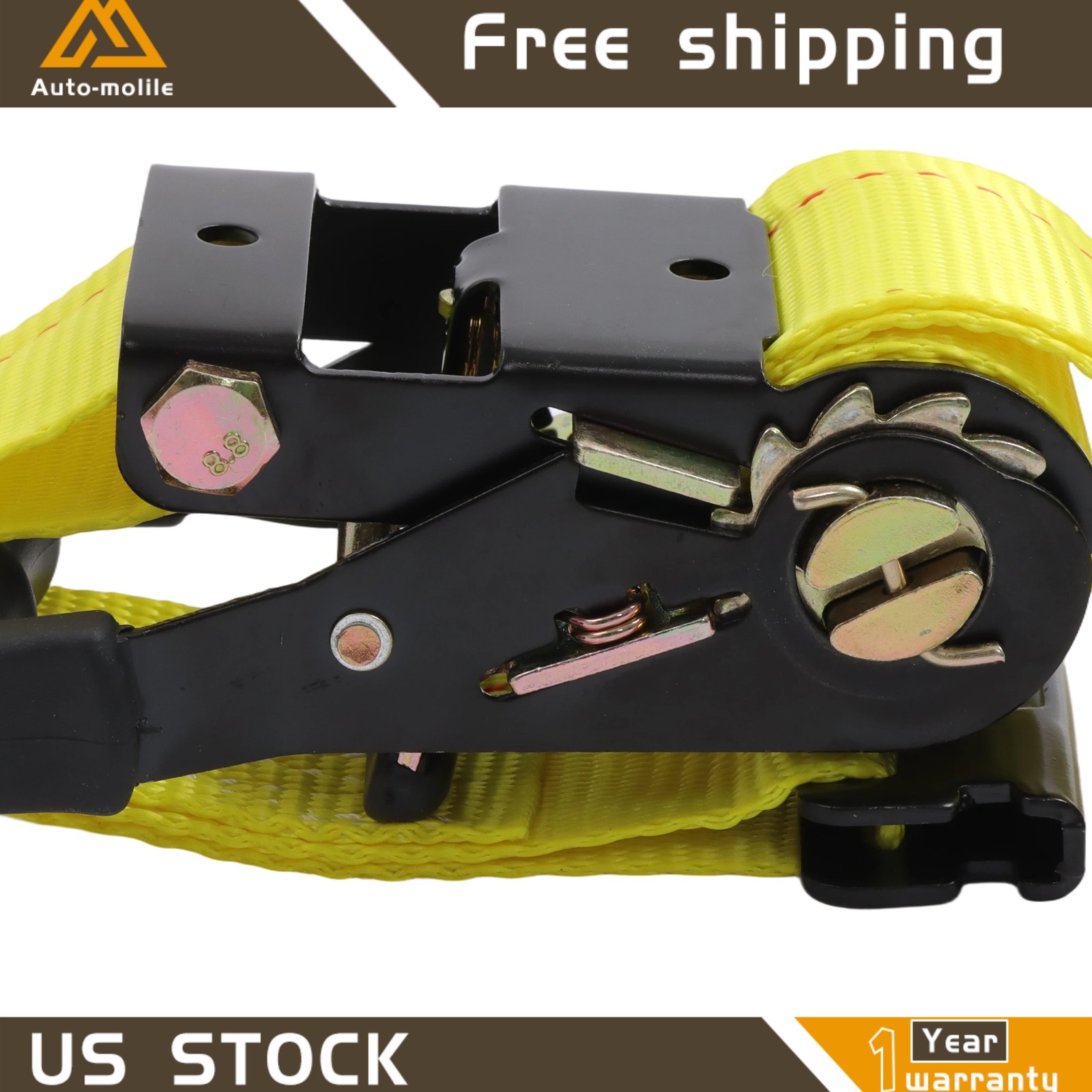 Heavy Loads E Track System With Wheel Chock 8' Yellow Ratchet Tie Down Straps