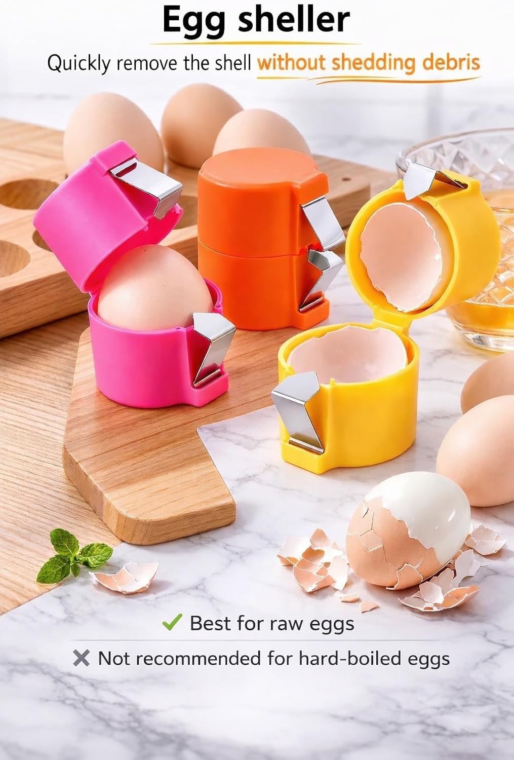 3 PCs Egg Shell Opener Egg Separator for Raw Eggs