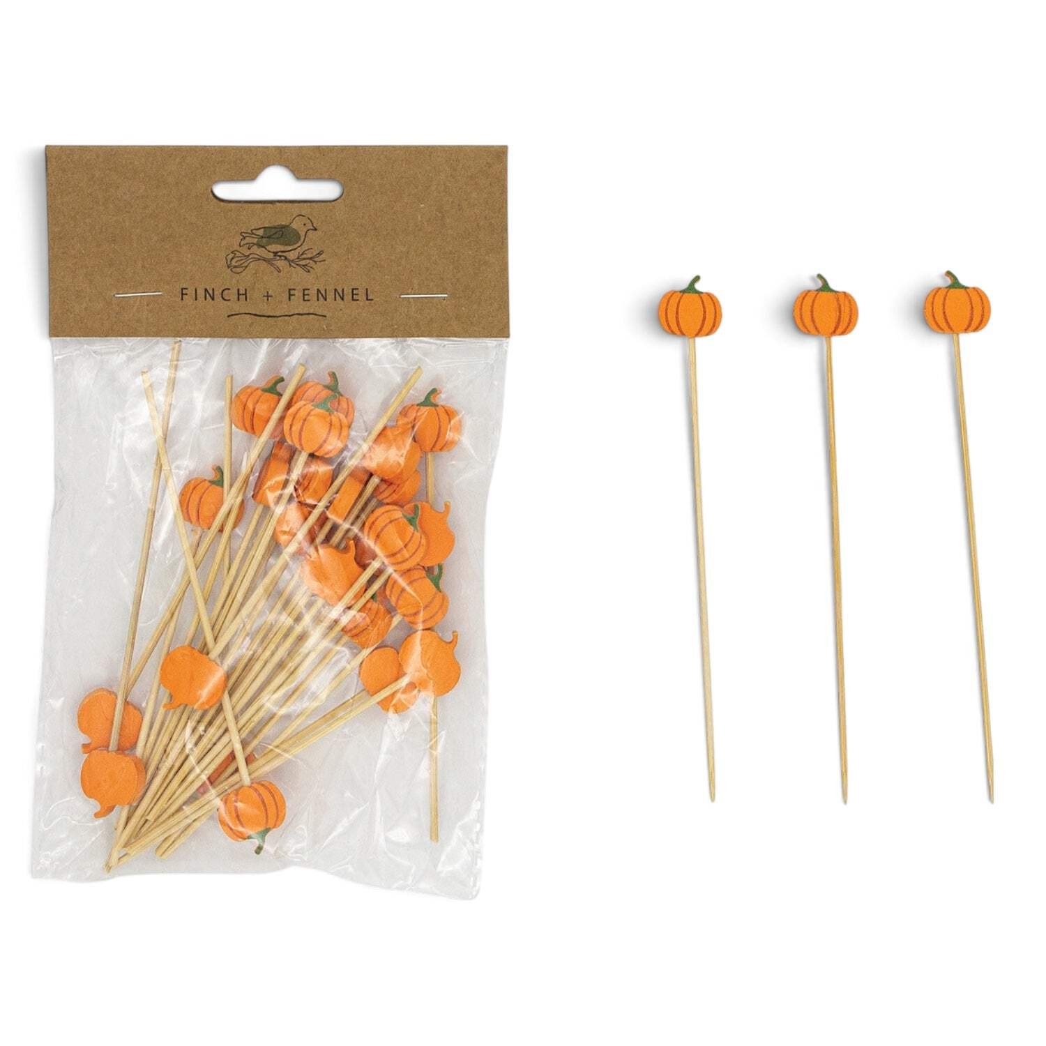 Pumpkin Bamboo Food Skewer Picks (Set of 50)