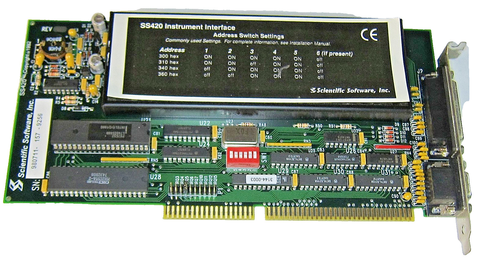 Genuine Scientific Software SS420 Instrument Interface 16-Bit ISA Card for PARTS