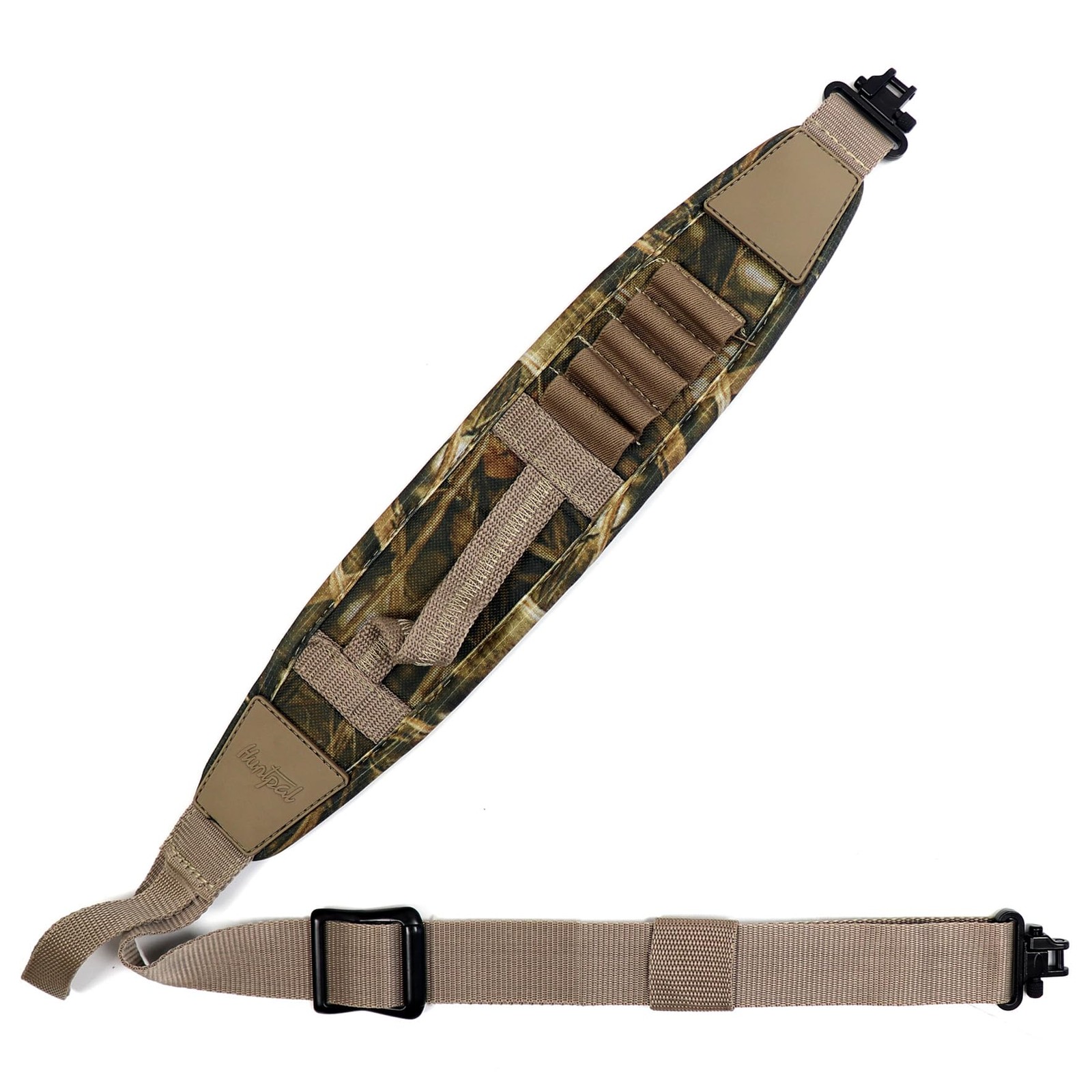 HUNTPAL Two Point Rifle Sling with Quick-Grab Handle, 5 Rifle Cartridge Elastic