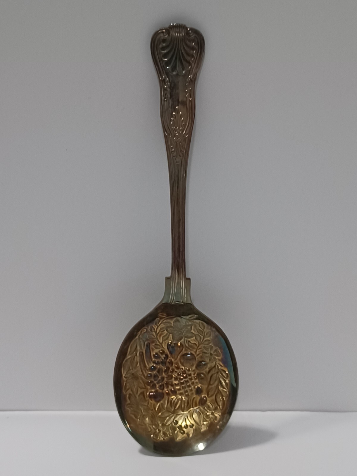 Kings Pattern WA SHEFFIELD ENGLAND Berry Serving Spoon 9.2” X 2.75 Nickle Silver