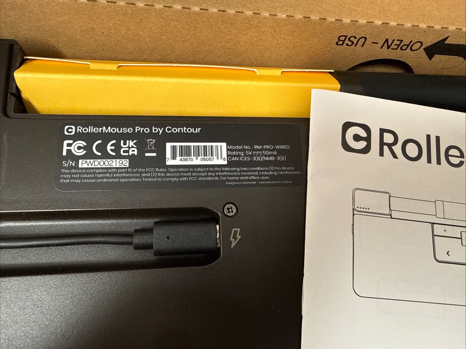 NEW Contour RollerMouse Pro Wired Ergonomic Rollerbar Mouse USB Grey