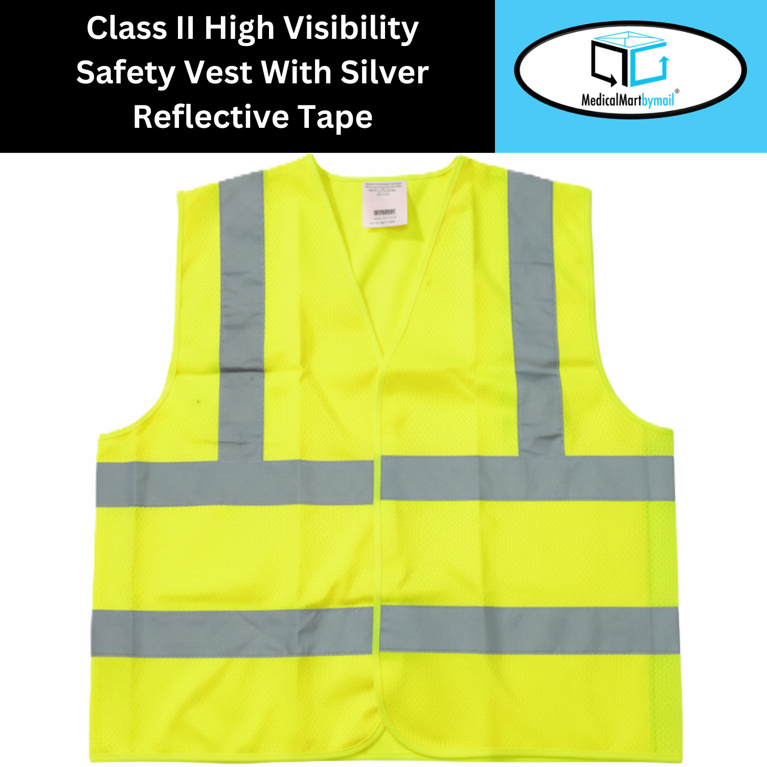 25 Pieces Yellow Safety Vest 5XL High Visibility Reflective ANSI Class 2
