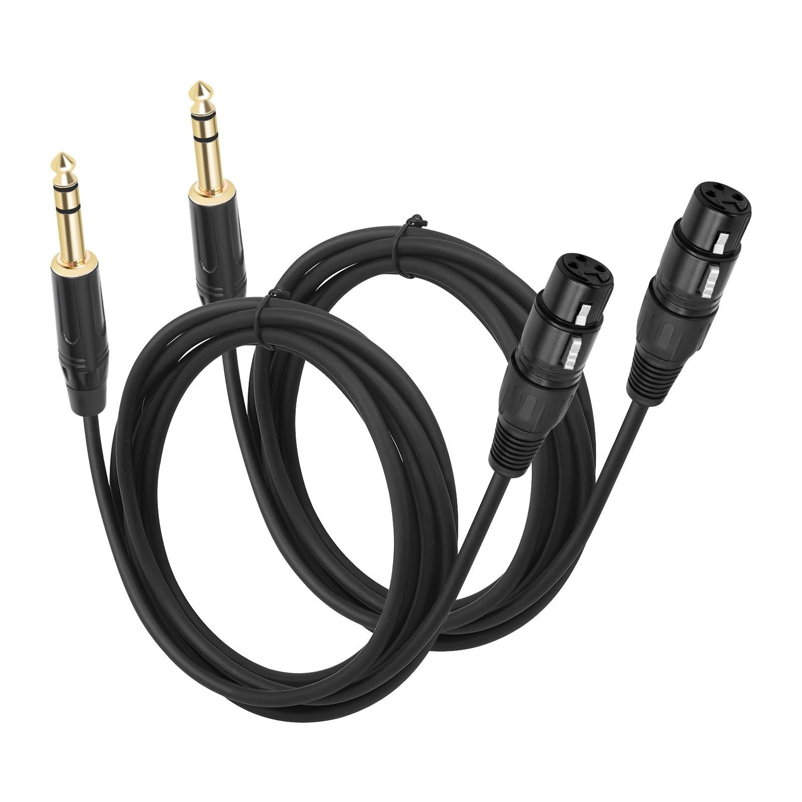 6.6 FT XLR Female to 1/4 TRS,2PACK Professional 6.35mm TRS to XLR Female Quar...