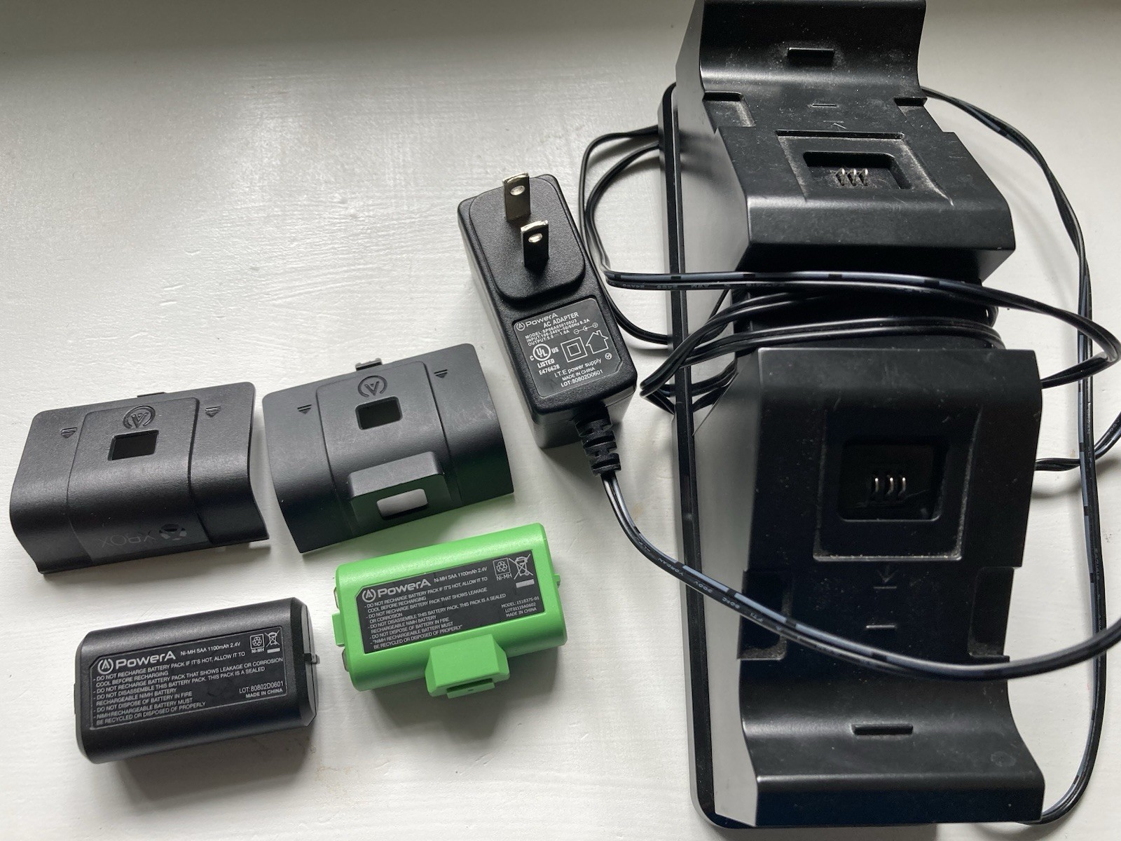 Power A Xbox Batteries (2), Covers, Charging Station. Untested (see Description)