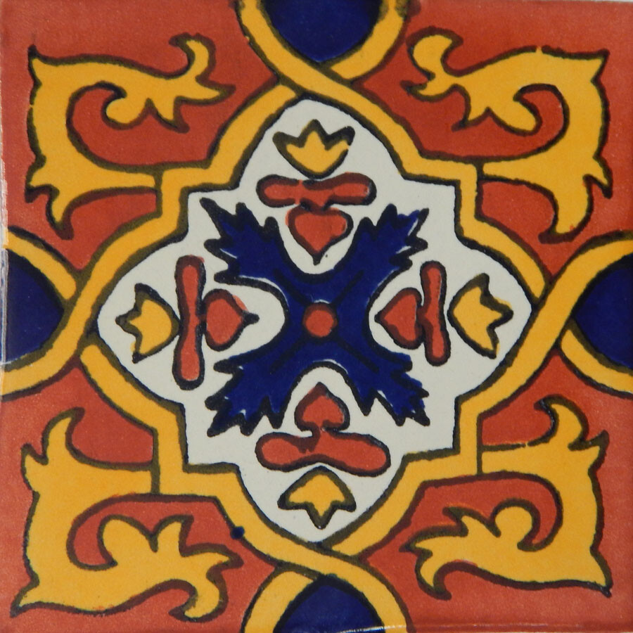 3 Sq Ft Tiles Ceramic Mexican Talavera Handmade Tile 27 PCS 4x4  - C310