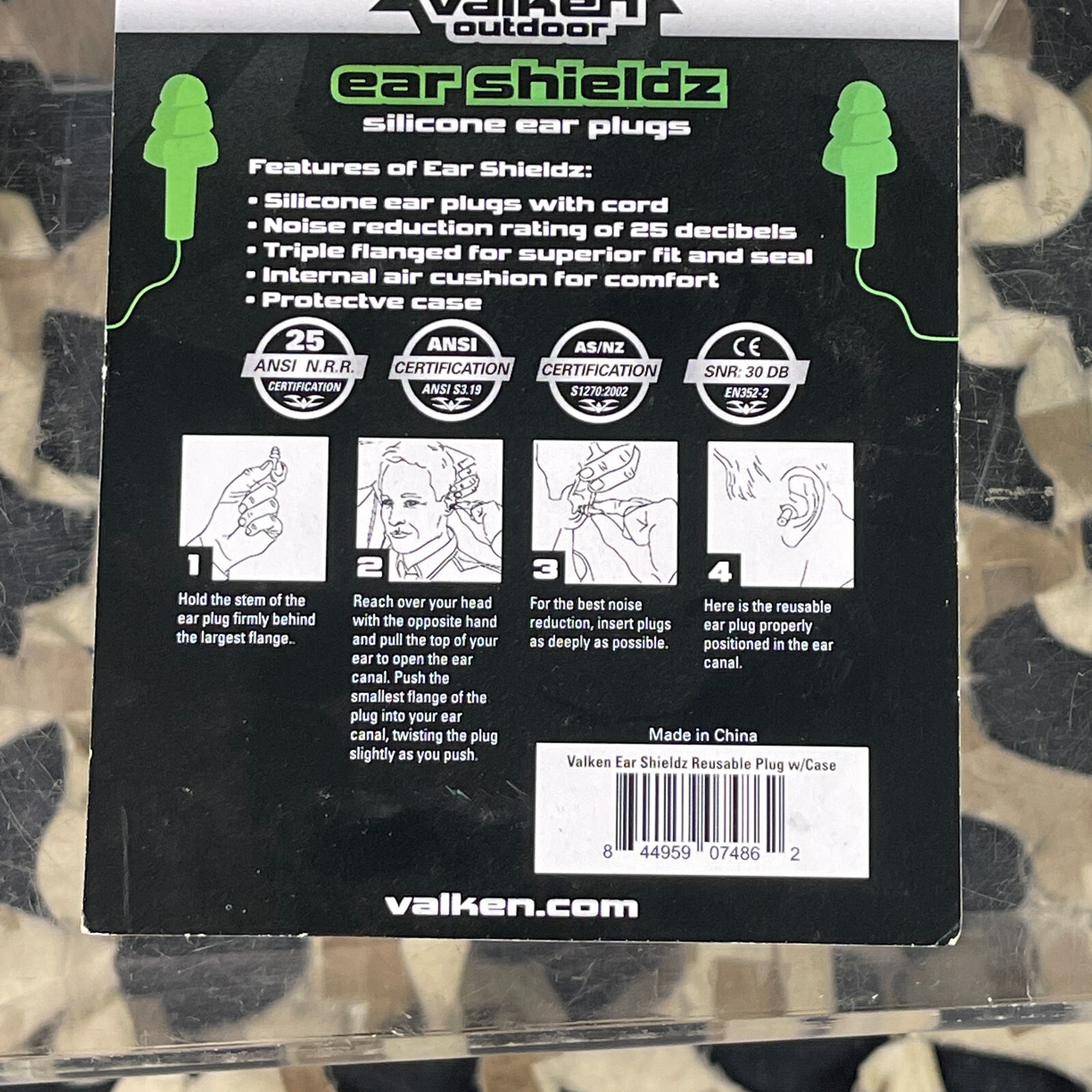 NEW Valken Ear Shieldz Reusable Plugs w/ Case (74862)
