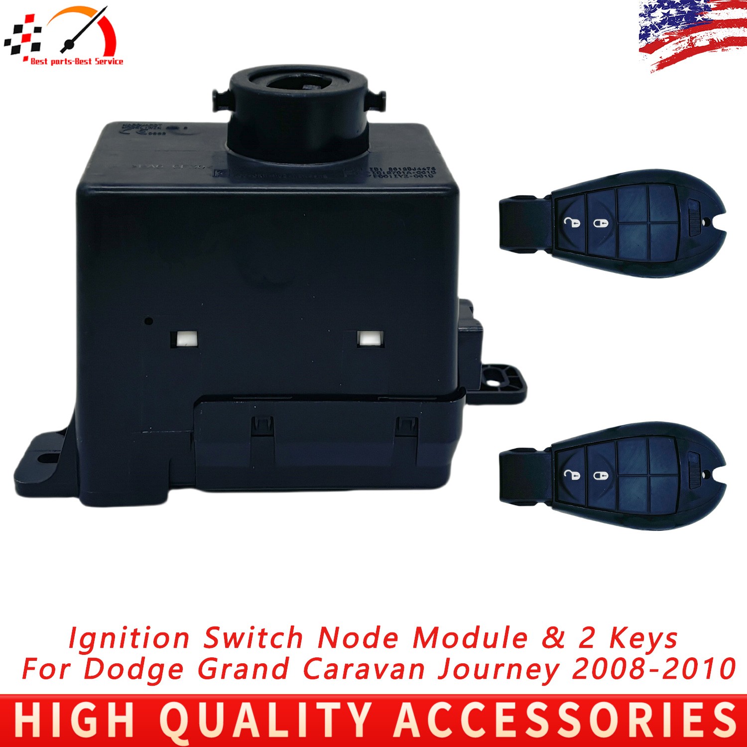 Ignition Switch Node Module & 2 Keys For Dodge Grand Caravan Journey 2008-2010