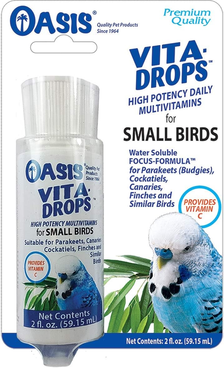OASIS #80257 Vita Drops for Small Birds, 2- ounce 2 fl. oz., YELLOW / AMBER