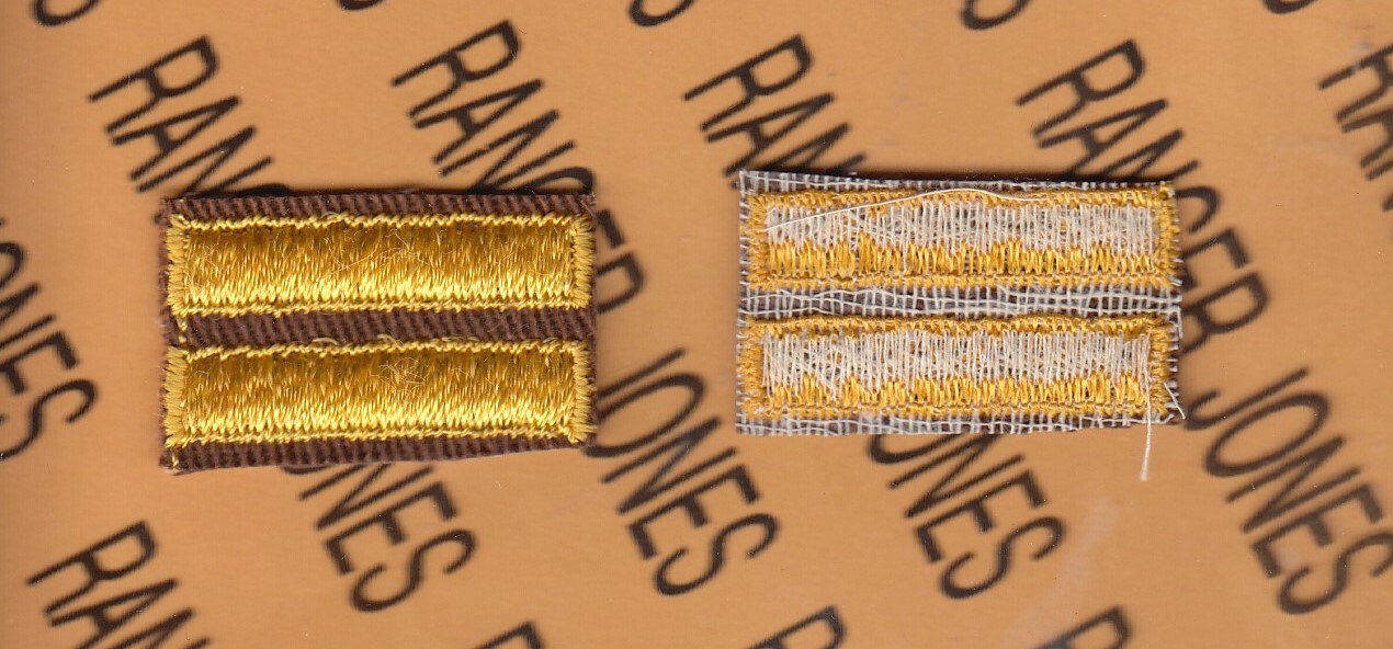 WWII Combat Service Overseas Stripes wool Gold Brown 2 Bar 12 months 1.5" patch