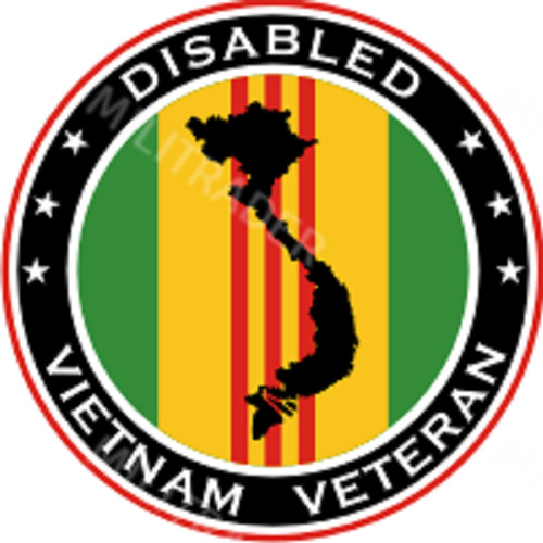 Disabled Vietnam Veteran 2" Decal Sticker