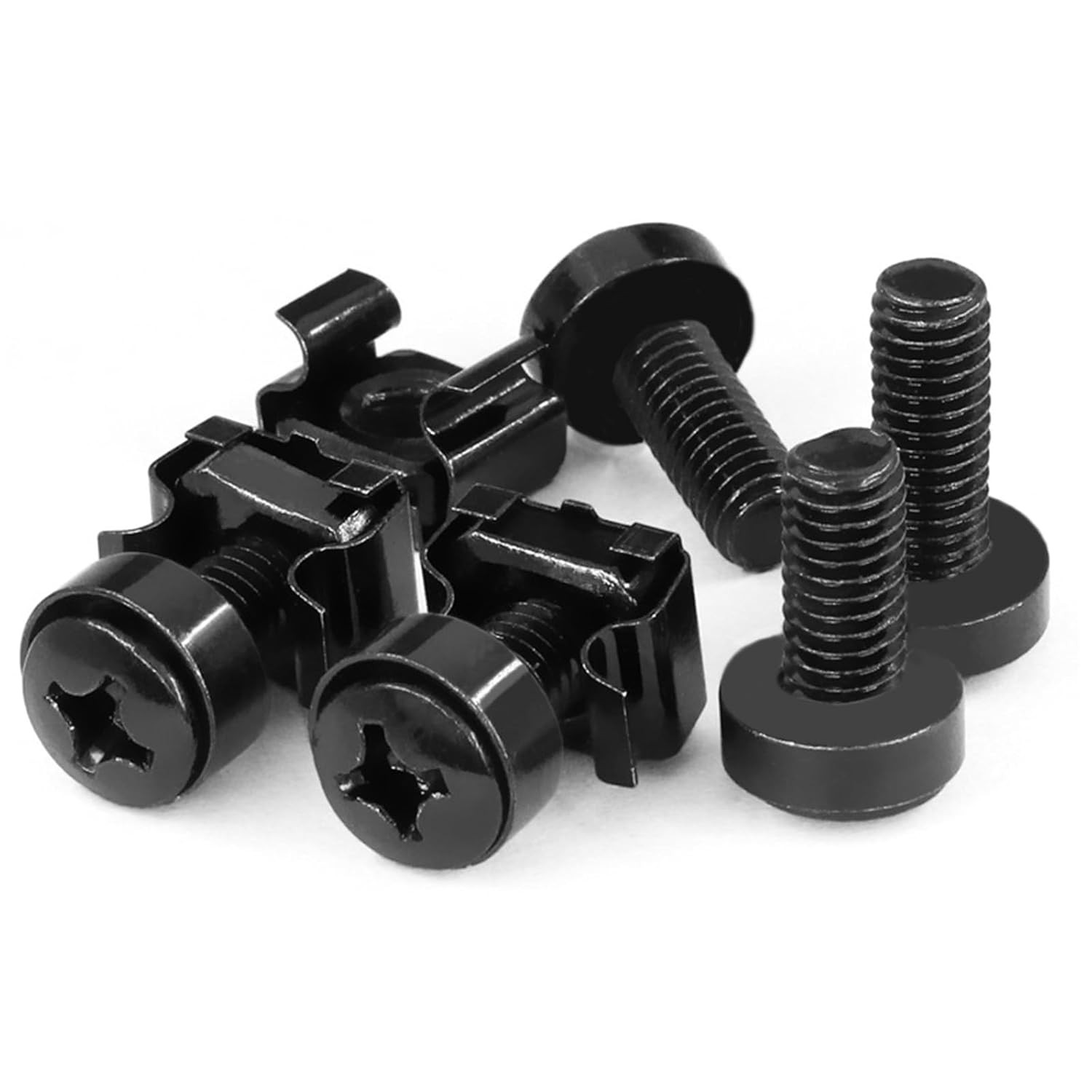 50 Pack M6 Rack Mount Cage Nuts, Screws and Washers Rack Screws Square Insert Nu