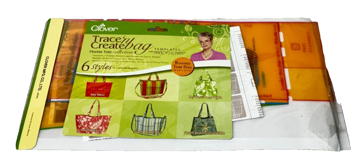 Clover Trace 'n Create Bag Templates Nancy Zieman Florida Bag Collection  9515