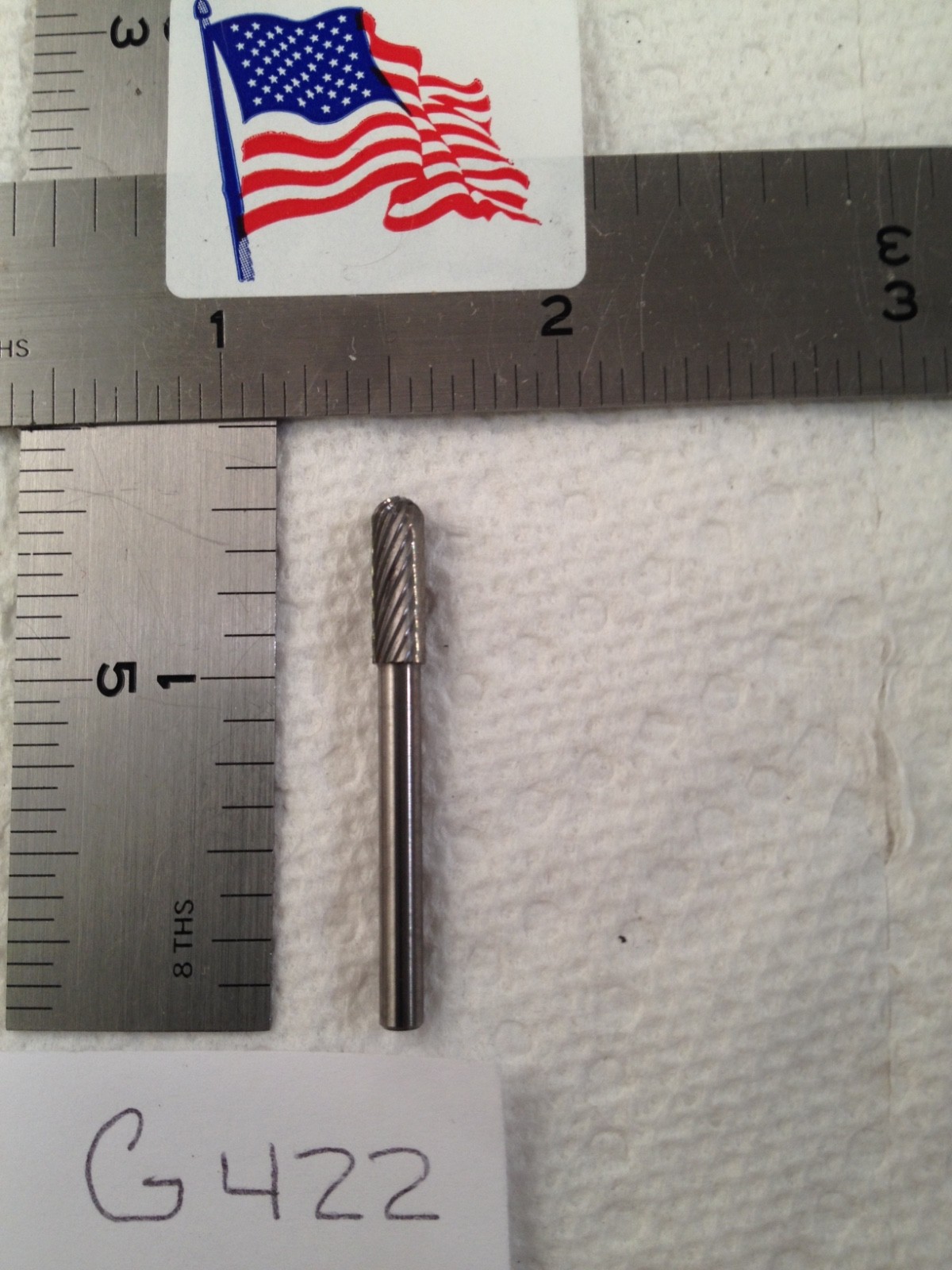 1 NEW FALCON / SGS 1/8" SH CARBIDE BURR SC-52 SINGLE CUT. 5/32" HEAD (G422)