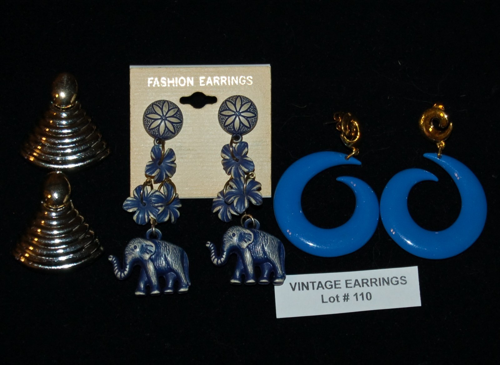 VINTAGE JEWELRY Earrings Set of 3 Pairs Lot#110