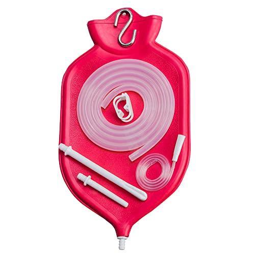 The HealthAndYoga(TM) NaturoFlo Enema Bag Kit - Open Fountain top (2 Quart) -