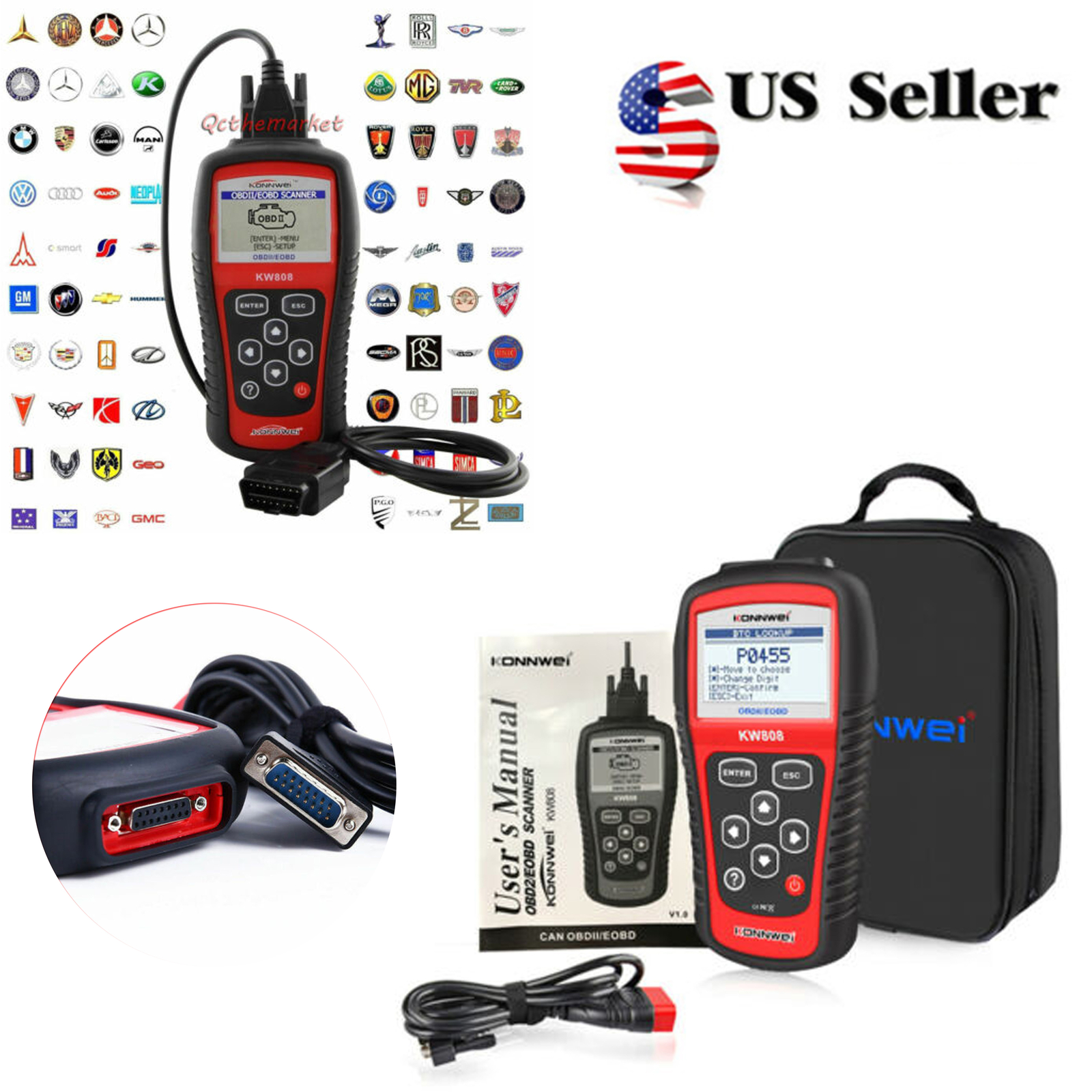 MaxiScan MS509 KW808 OBD2 EOBD Scanner Car Code Reader Tester Diagnostic Tool